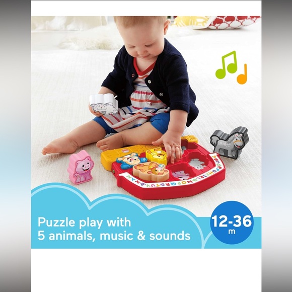 FISHER PRICE Laugh & Learn Farm Animal Puzzle Infant & Toddler Ages: 12-36m New! - Picture 7 of 10